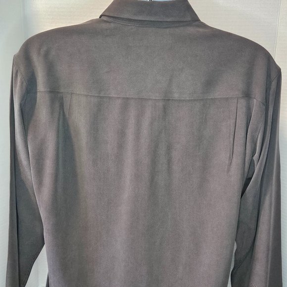 Tommy Bahama Long Sleeve Button Down Silk Shirt, Brown, Size Medium - Picture 6 of 6